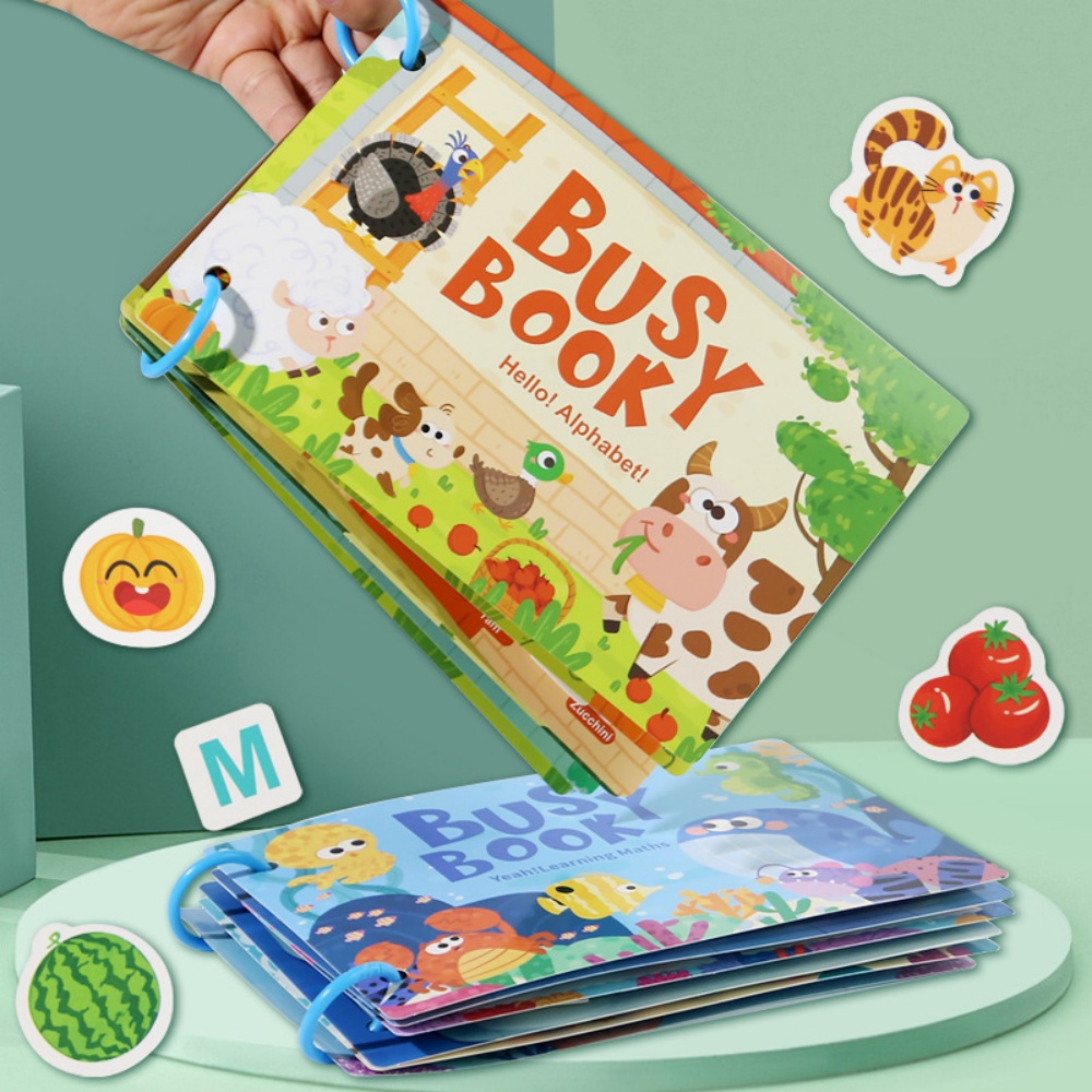 Kids Educational Games Learn English - Busy Book Sticker Quiet Book for