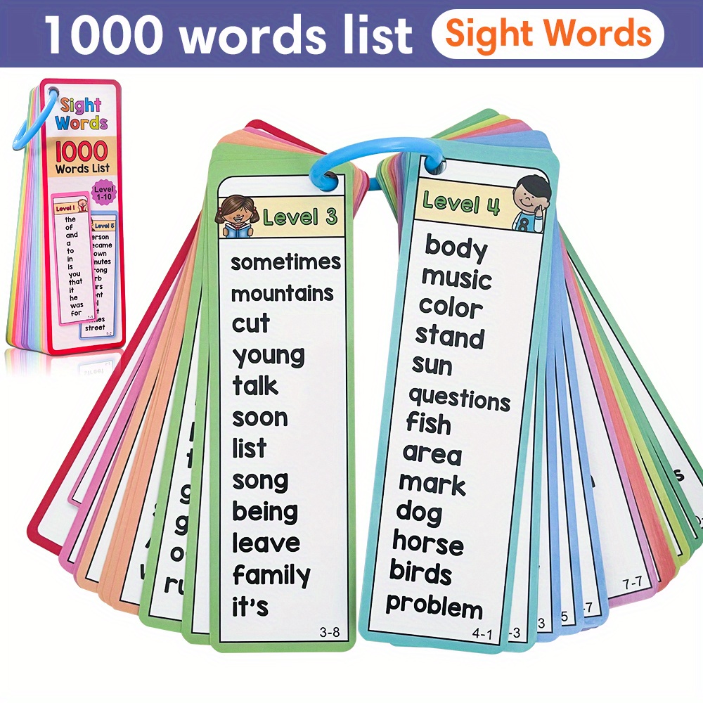 Kids Educational Games Learn English - 1000 Sight Words Flash Cards for