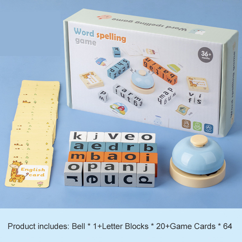 Creative Wooden Spell Word Toy - огляд і ціна Kids Educational Games Learn English