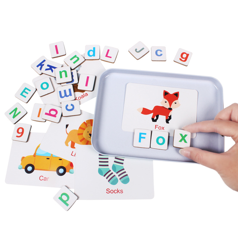 Wooden Puzzle Flash Cards Game - огляд і ціна Kids Educational Games Learn English